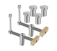 2pcs Bench Clamps 3/4 Inch Sturdy Woodworking Clamps Stainless Steel Workbench CNC Precision Machining Bench Clip with 2 Ratchet Wrenches for Woodwork