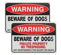 2pcs Beware of Dog Sign Rustic Iron Sheet Painting Outdoor Yard Dog Caution
