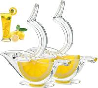 2pcs Bianco Pressa A Mano Limone Individuale Design Deluxe, Pressa Agrumi Manuale in Acrilico Stoviglie di Servizio Trasparente