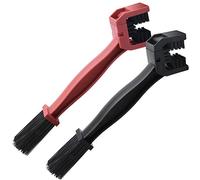 2pcs Bicicleta Motocicleta Cepillos de cadena Cepillo de bicicleta Cepillo de limpieza de cadena de bicicleta multifuncional -26cm Negro y rojo