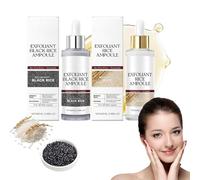 2Pcs Black and White Rice Exfoliant,Rice Ampoule Duo White Rice Ampoule Black Rice Exfoliating Peeling Solution, Deep Hydration Moisturizing for Glowing Skin