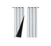 2pcs Blackout Curtain Pure Color Door Curtain Bedroom Living Room Thermal Insulation Window Privacy Protection Home Decoration per Camera da Letto(White,S W100xH130cm)