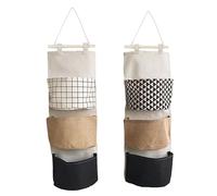 2pcs borsa di stoccaggio appesa, borsa di stoccaggio di grande capacità, borse di stoccaggio a parete appese, borsa di stoccaggio a parete a 3 scomparti per camera da letto, ufficio, bagno.