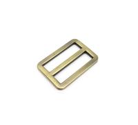 2PCS Borsa in pelle ispessita in metallo Tracolla Cintura Web Rettangolo Regolare Tri-glide Pin Fibbia a rullo Cursore Loop O Ring(Brush brass,Inner wide 20mm)