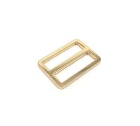 2PCS Borsa in pelle ispessita in metallo Tracolla Cintura Web Rettangolo Regolare Tri-glide Pin Fibbia a rullo Cursore Loop O Ring(Light golden,Inner wide 38mm)