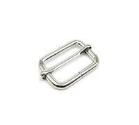 2PCS Borsa in pelle ispessita in metallo Zaino Tracolla Cintura Rettangolo Tri-glide Regolare Rullo Spille Fibbia Cursore O Ring(Silver,Inner wide 51mm)