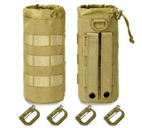 2Pcs Borsa per Borraccia Molle Militare, Porta Borraccia Tattico Impermeabile 1000D Nylon, Portaborraccia Porta Bottiglia Custodia Borraccia per Sport Outdoor Ciclismo Trekking Campeggio