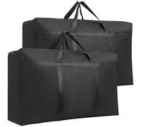 2Pcs Borse Portaoggetti Grande 180L con Cerniera & Maniglie, Borsone Viaggio Impermeabile Oxford 600D, Borsa Trasloco Vestiti Sottoletto Pieghevole per Traslochi, Piumini, Cuscini, Coperte, Trapunte
