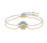 2PCS Braccialetti Luna e Sole per Donne e Ragazze Mezzaluna Coppia Braccialetti Coordinati per Amici Misura Regolabile Gioielli Regalo