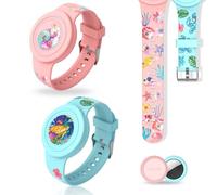 2pcs Braccialetto per Bambini Impermeabile per AirTag, Carino Animato Regolabile IP53 Silicone Nascosto per Apple Air Tag Holder Custodia Anti-Perdita GPS Tracker