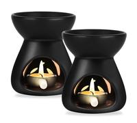 2pcs Bruciatore Candela in Ceramica, Bruciatori ad olio essenziale, Bruciatore a olio con cucchiaio a candela, lampada profumata, diffusore di aromi, lampada aromatica per camera, ufficio, casa