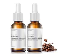 2PCS Caffeine Solution 5% + EGCG, Siero Caffeina Contorno Occhi, Caffeina Eye Siero Anti Aging, Riduce occhiaie, Linee Sottili Intorno Agli e il Gonfiore, contorno occhi per Donne e Uomini, 30ml