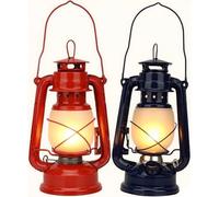2Pcs Camping Kerosene Lamp Vintage Oil Lantern Portable Hanging Retro Light for Picnic Home Garden Outdoor Party Yard Patio Hiking (Rosso+Blu)