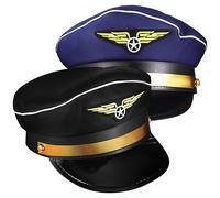 2pcs Captain Pilot Hats Cosplay Costume Hat Airplane Hostess Hat Stage