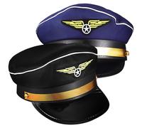 2pcs Captain Pilot Hats Cosplay Costume Hat Airplane Hostess Hat Stage
