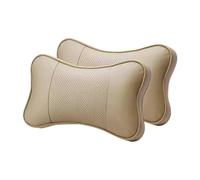 2PCS Car Neck Pillow Removable Cover Soft Rest Easy Installation Auto Accessories Breathable Driving Travel Support per Adulti(Beige)