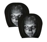 2pcs Car Seat Headrest Cover, Scary Ghost Headrest Covers, Halloween Decor
