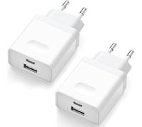 2Pcs Caricatore USB C, Presa 20W Replacement for iPhone 16 15 14 13 12 11 Pro Max SE XS XR 8 7 6S Plus Mini SE,Galaxy, Alimentatore Caricabatterie Spina Rapido Adattatore Muro Type Adapter Wufuera