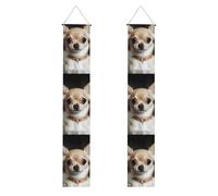 2PCS carino chihuahua portico banner porta d'ingresso segno elegante decorazione della casa bandiere appeso portico segno banner di benvenuto per esterni interni forniture per vacanze 180 x 30 pollici