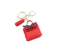 2PCS carino gufo mini borsa donna PU pelle portamonete gioielli moda borsa ragazze porta carte moneta per bambini borse portachiavi, Rosso, Taglia unica