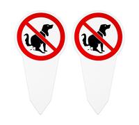 2pcs Cartelli di Avvertimento "Qui Non C'è la Lettiera del Cane" 300 x 180 mm, Cartelli in PVC Resistente con Picchetto per Terreno, Dimensioni, Ideali per Giardini e Aree Pubbliche