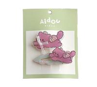 2pcs Cartoon Animal Tema Clip Per Capelli Semplice Ed Elegante Forcina Per Le Ragazze Bambino Ideale Per Regali Di Tutta L'Usura Giornaliera