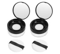 2pcs Cassa in polvere riutilizzabile con soffio e specchio contenitori in