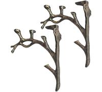 2PCS Cast Iron Tree Branch Shape Bracket, Heavy Duty Metal Floating Shelf Brackets, Floating Shelf Bracket, Heavy Duty Shelves Brackets, for Bedroom Living Room Office Garage Library Corner (#A)