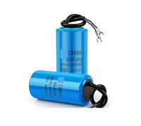 2Pcs CBB60 450V electronic starter Running Capacitor Series Water Pump Startup Capacitors Start electronic starter Run 450VAC 3uF-80uF MQXFCZUX(60UF Blue)