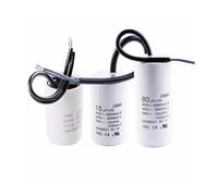 2pcs CBB60 starter capacitor: 2/4/5/8/10/12/15/20/80UF water pump to dry the capacitor of the dehydrated washing machine AUOQKQUT(50UF)