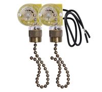 2Pcs Ceiling Fan Light Switch ZE-109 Two-Wire Light Switch with Pull Cords