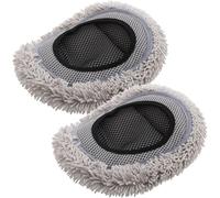 2pcs Chenille Car Wash Mop Head Replacement Soft Brush Car Cleaning Tool Fit for Vehicle Exterior Washing and Secure Attachment, Quick Connect Interface, Rotante Scrubbing Action, Heavy-Duty Build...