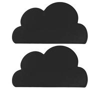 2pcs Children Cloud Shape Placemat,Silicone Water Proof Heat Insulation Soft Baby Feeding Plate Placemat for Home Baking, Holiday Dessert Making, and More (Black)