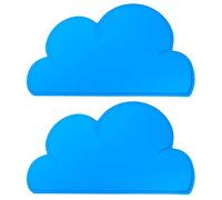 2pcs Children Cloud Shape Placemat,Silicone Water Proof Heat Insulation Soft Baby Feeding Plate Placemat for Home Baking, Holiday Dessert Making, and More (Blue)