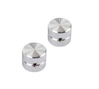 2Pcs Chitarra Cupola Tono Manopole Metallo Argento Controllo Volume Cap Tipo A Vite Per Albero 6mm Chitarra Elettrica Basso Parti Accessori Decorazione