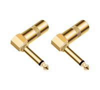 2Pcs Chitarra Elettrica Amp Cavo Teste 6,35 MM Connettore in Metallo per Rock Band Performance Stage