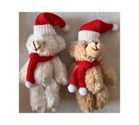 2pcs Christmas Teddy Bear Cute Plush Pendant Decoration for Gift Packaging, Christmas Trees, Kids Backpack Ornaments