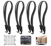2Pcs Cinghia Elastica con Ganci,Cinghie Moto Bagaglio,Elastico Portapacchi Bicicletta, Elastici Porta pacchi,Corde Elastiche Lunghezze Assortite,Corde Elastiche da Moto con Gancio (B-4pcs)