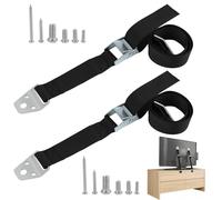 2PCS Cinghie di Sicurezza per Mobili e TV, Cinghie Antiribaltamento Regolabili per Televisione e Mobili con Fissaggio a Parete, Protezioni per Schermi TV