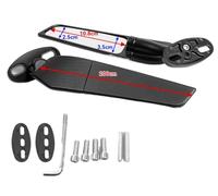 2PCS CNC Specchi retrovisori Vento Ala Lato rotante regolabile 300 250 400 650 H2 H4 Compatibile con parti automobilistiche del motociclo(Small)
