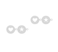 2pcs Coffee Stencil Stencil Stella in acciaio inox e modelli di cappuccino a