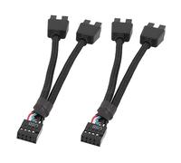 2Pcs Computer Scheda Madre USB Cavo di Prolunga 9 Pin 1 Femminile To 2 Maschio