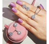 2pcs Confezione Alla Moda Rotondo Cristallo Goccia Orecchino - Sposa Gioielli