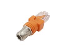 2Pcs Connettore F-Type Jack femmina a RJ45 Spina maschio Adattatore accoppiatore coassiale Convertitore da RF a RJ45 for tester di linea