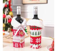2Pcs Coperchio bottiglia di vino rosso di Natale Coperchio antipolvere