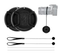 2PCS Copriobiettivo Anteriore, Copriobiettivo Elastico Compatibile per Nikon D3000 D3100 D3200 D3300 D5000 D5100 D5200 D5300 D5500 Copriobiettivo Universale Compatibile (55MM)