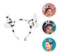 2Pcs Cow Ears Hairbands Plush Horn Headpiece Comfortable Style Accessory