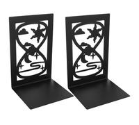 2pcs Creative Iron Art Blockings Book Metal Book Ends Hollow Hourglass Design