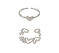 2PCS Creativo Cuore Corrispondenza Coppia Anelli Set Forever Infinito Amore Anello di Nozze per Donne Uomini Fascino San Valentino Gioielli Regalo Durata e praticità
