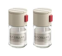2Pcs Cucina Domestico Quantitativo Dispenser di Sale Set Preciso Controllato Condimento Contenitore Bottiglia Pepe Shaker Contenitore di Stoccaggio Sale